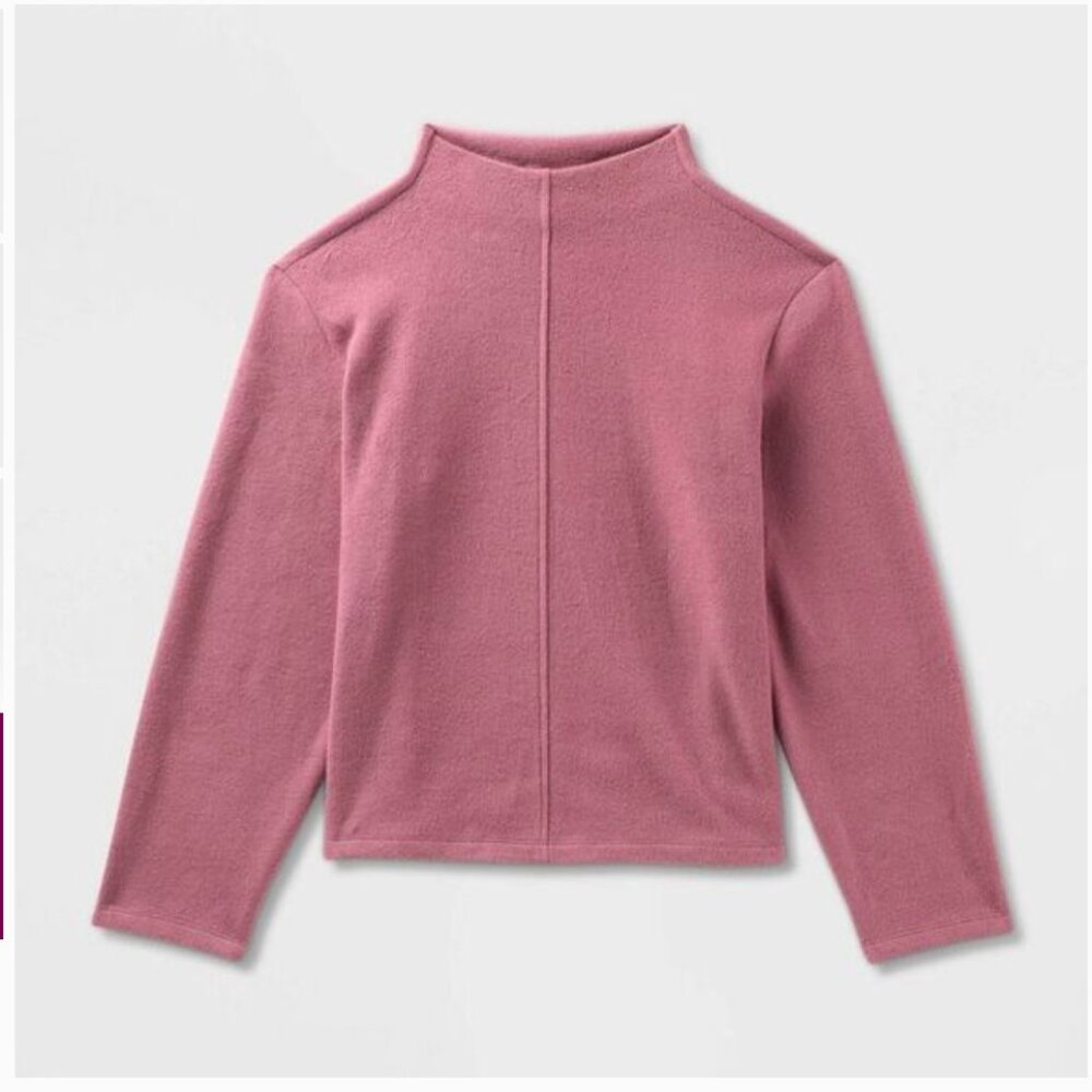A New Day Women's Long Sleeve Brushed Mockneck Top in Mauve M - Picture 10 of 10